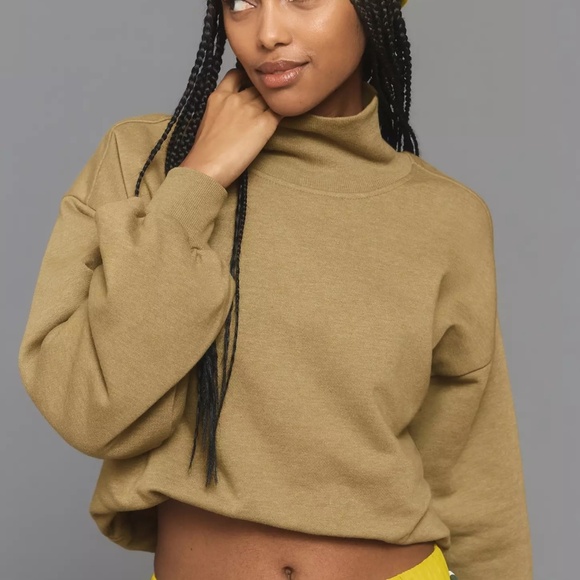 Pilcro • Funnel-Neck Bubble-Hem Sweatshirt - Picture 2 of 8